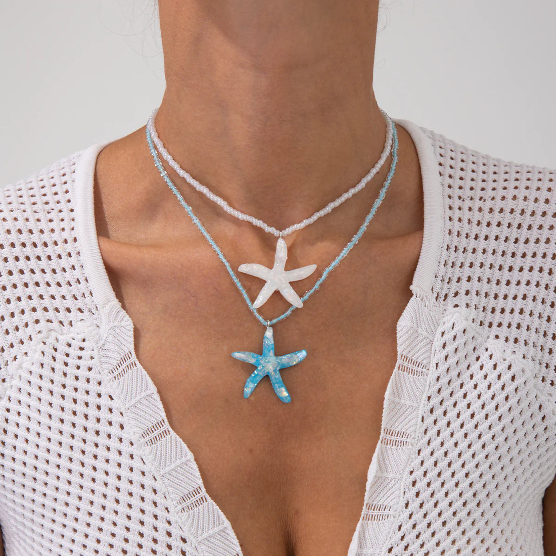 Korina Starfish Layered Necklace Set