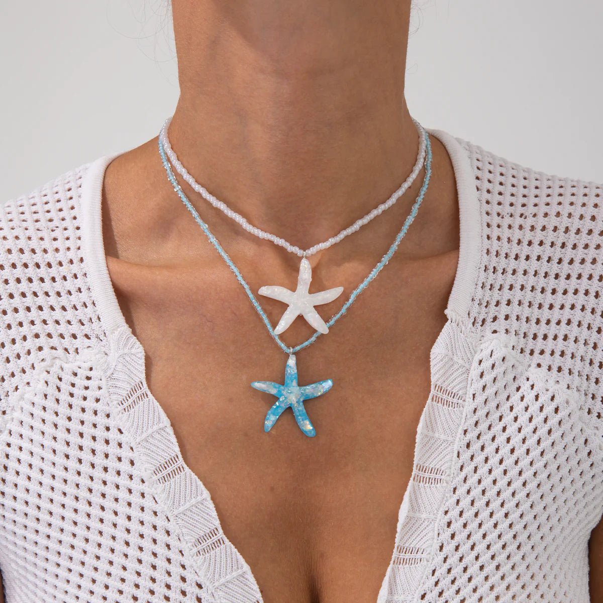 Korina Starfish Layered Necklace Set