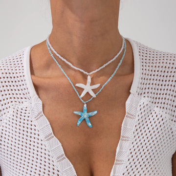 Korina Starfish Layered Necklace Set