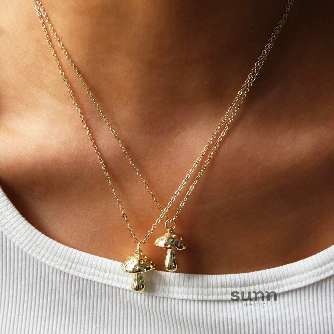 Korinne Colorful Mushroom Charm Necklace [8SCIUZ6T]
