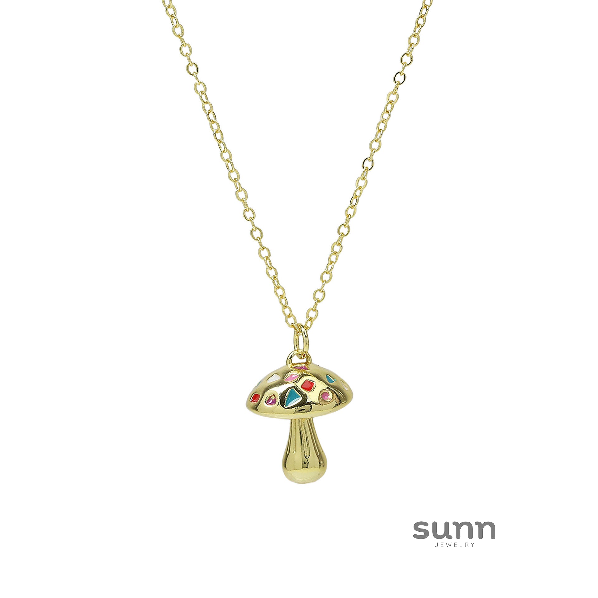 Korinne Colorful Mushroom Charm Necklace [0SOJJYG2]