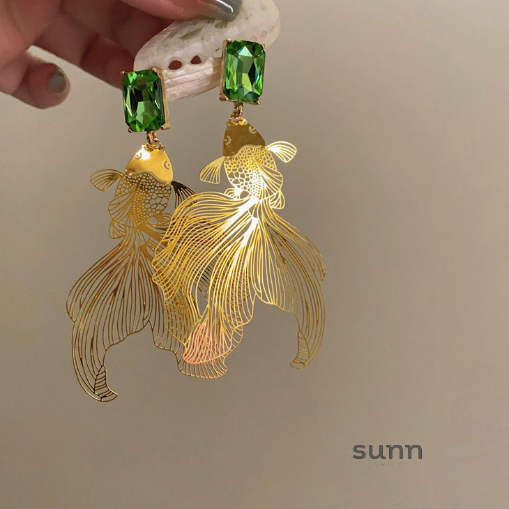 Kourtlyn Exaggerated Koi Earrings [J2H1VE0O]