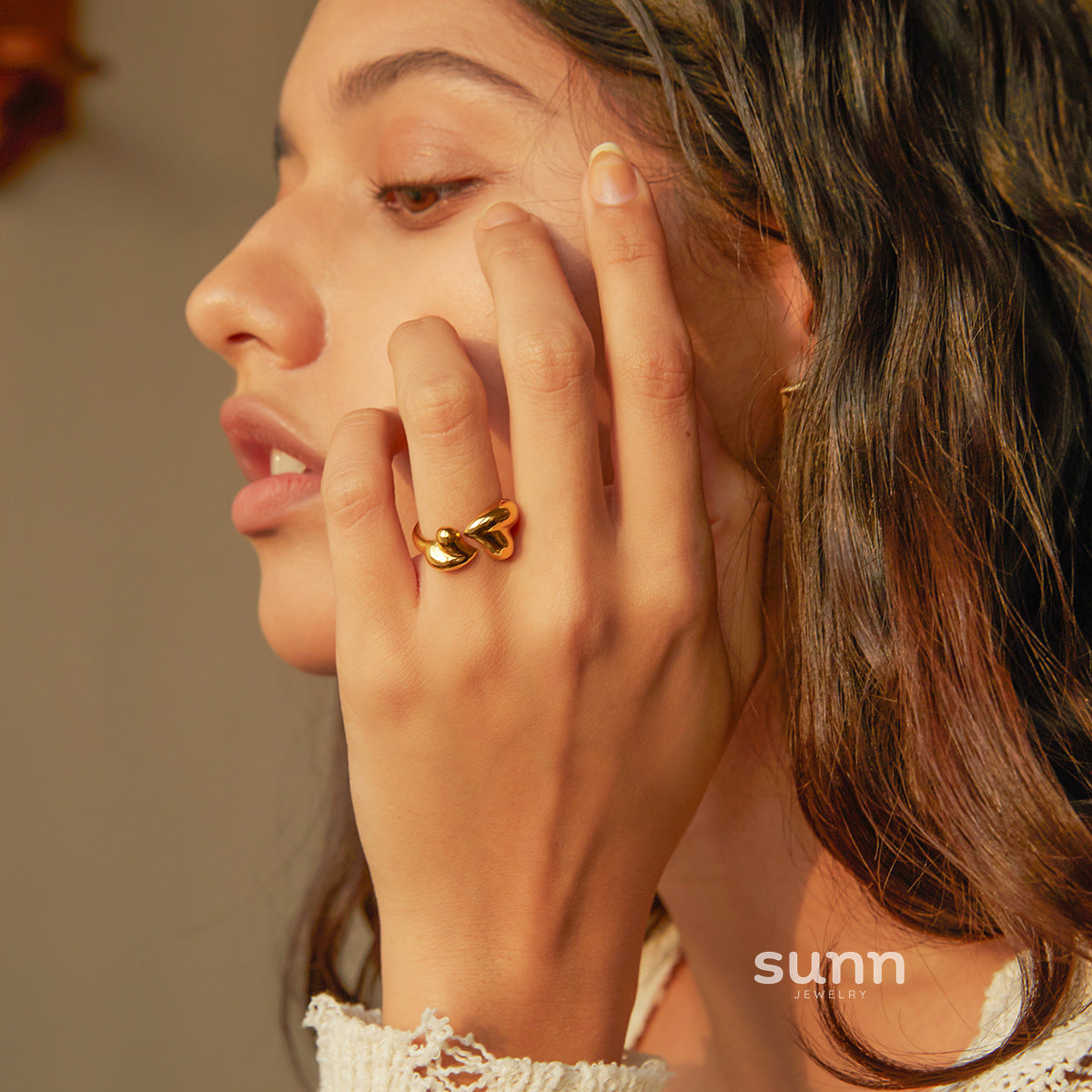 Kree Asymmetric Heart Open Ring [Z6IZL5TW]