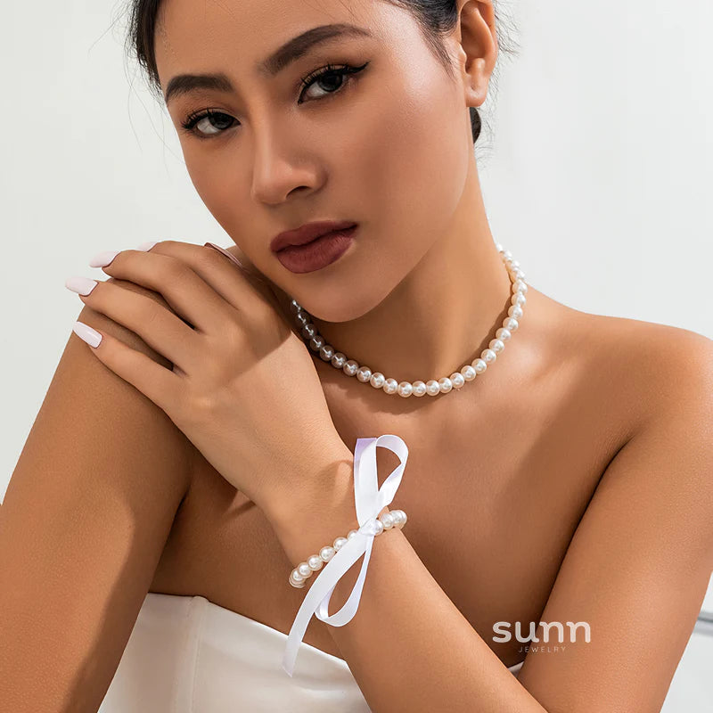 Krisha Pearl Ribbon Set