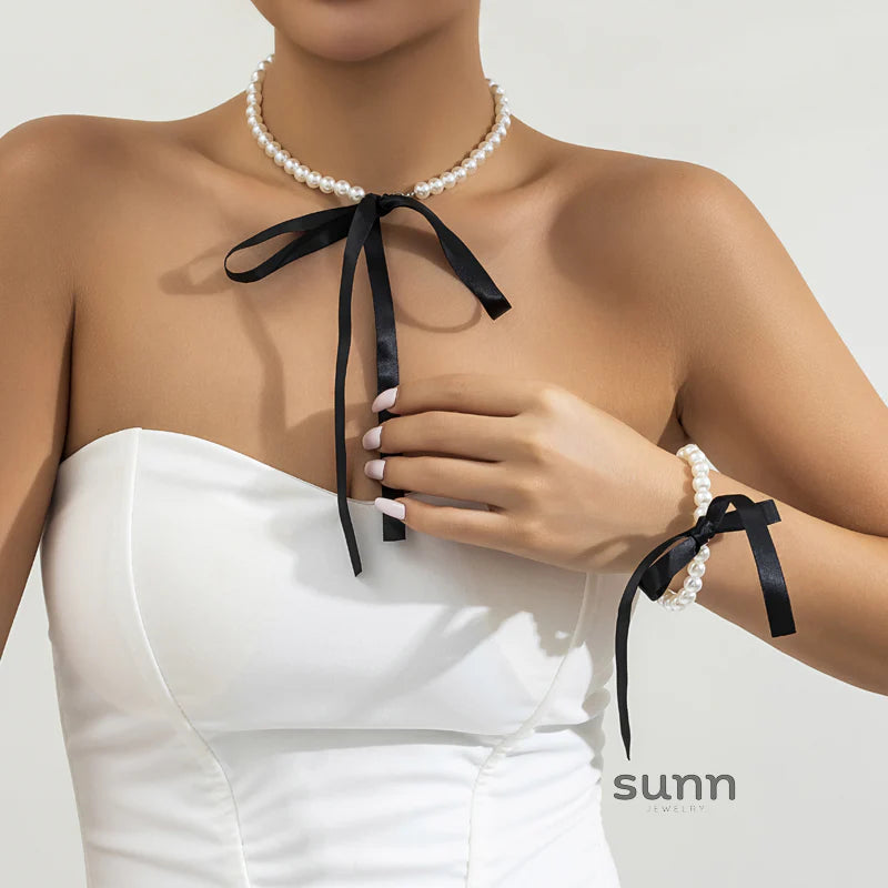 Krisha Pearl Ribbon Set
