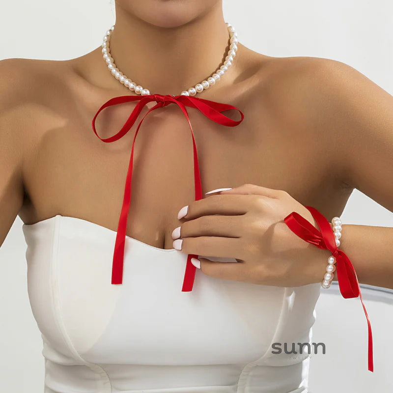 Krisha Pearl Ribbon Set