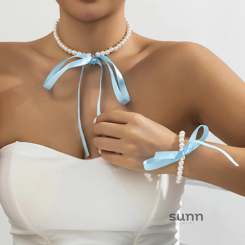 Krisha Pearl Ribbon Set