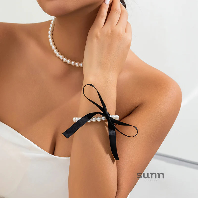Krisha Pearl Ribbon Set