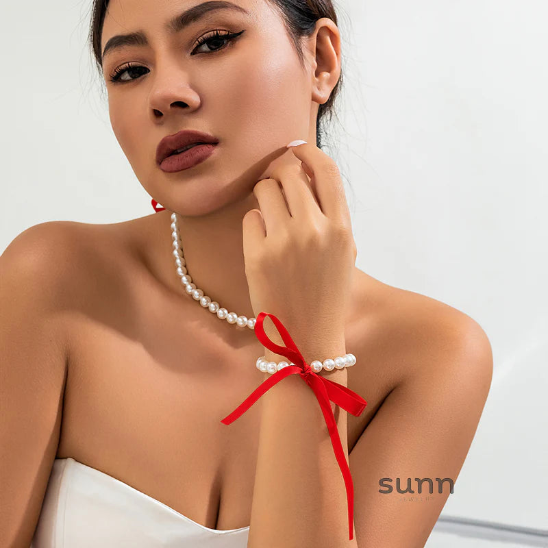 Krisha Pearl Ribbon Set