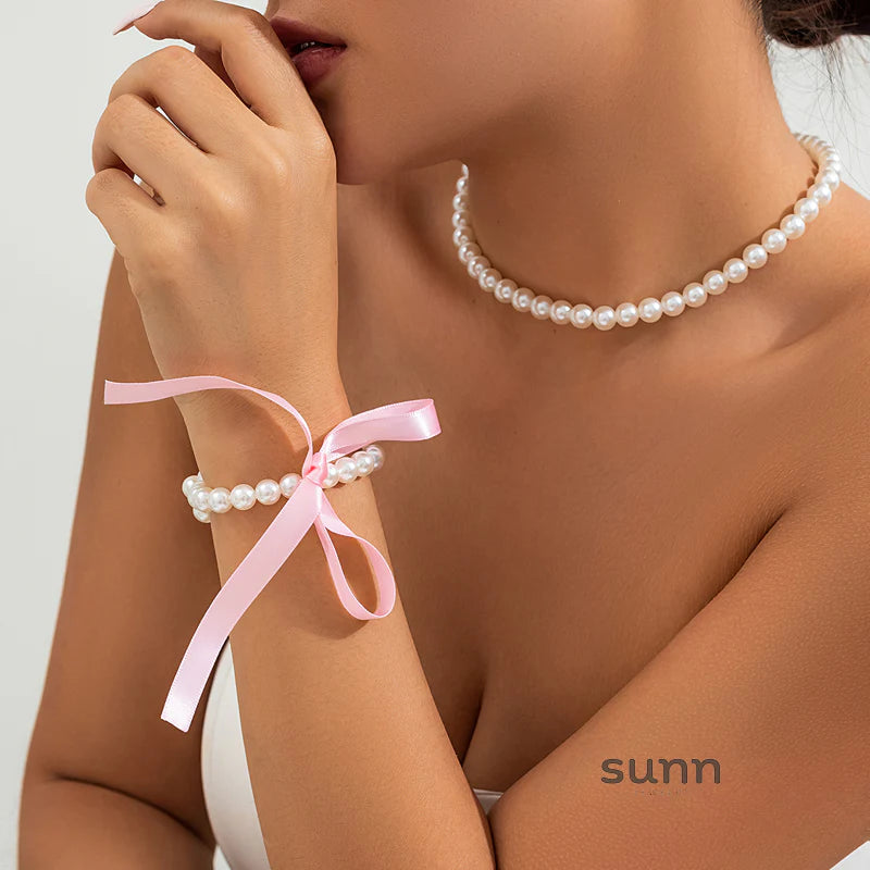 Krisha Pearl Ribbon Set