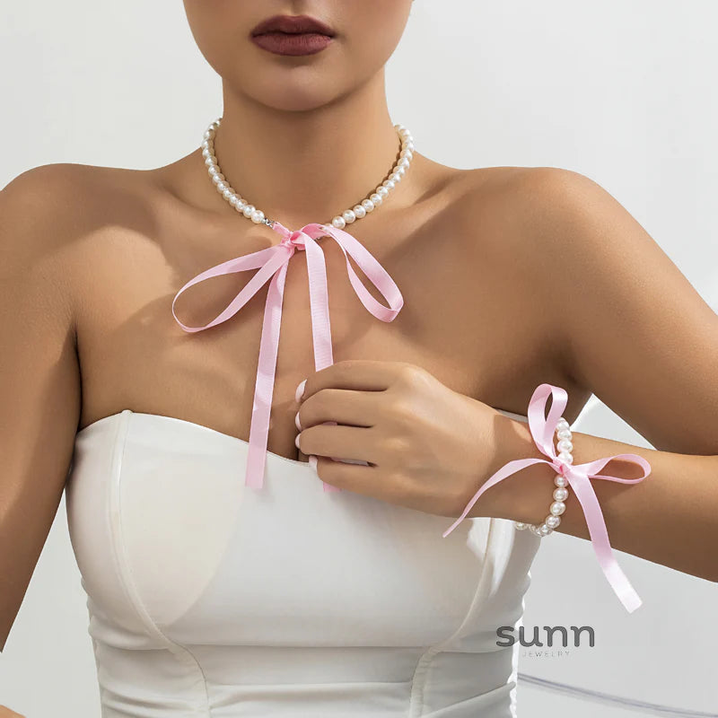 Krisha Pearl Ribbon Set
