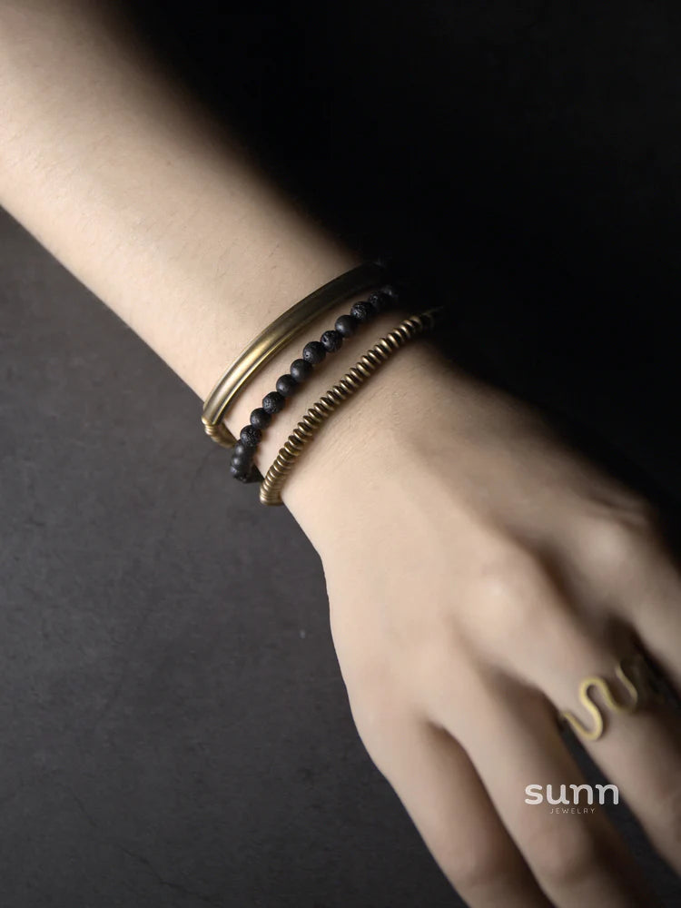 Kristel Layered Volcanic Stone Bracelet