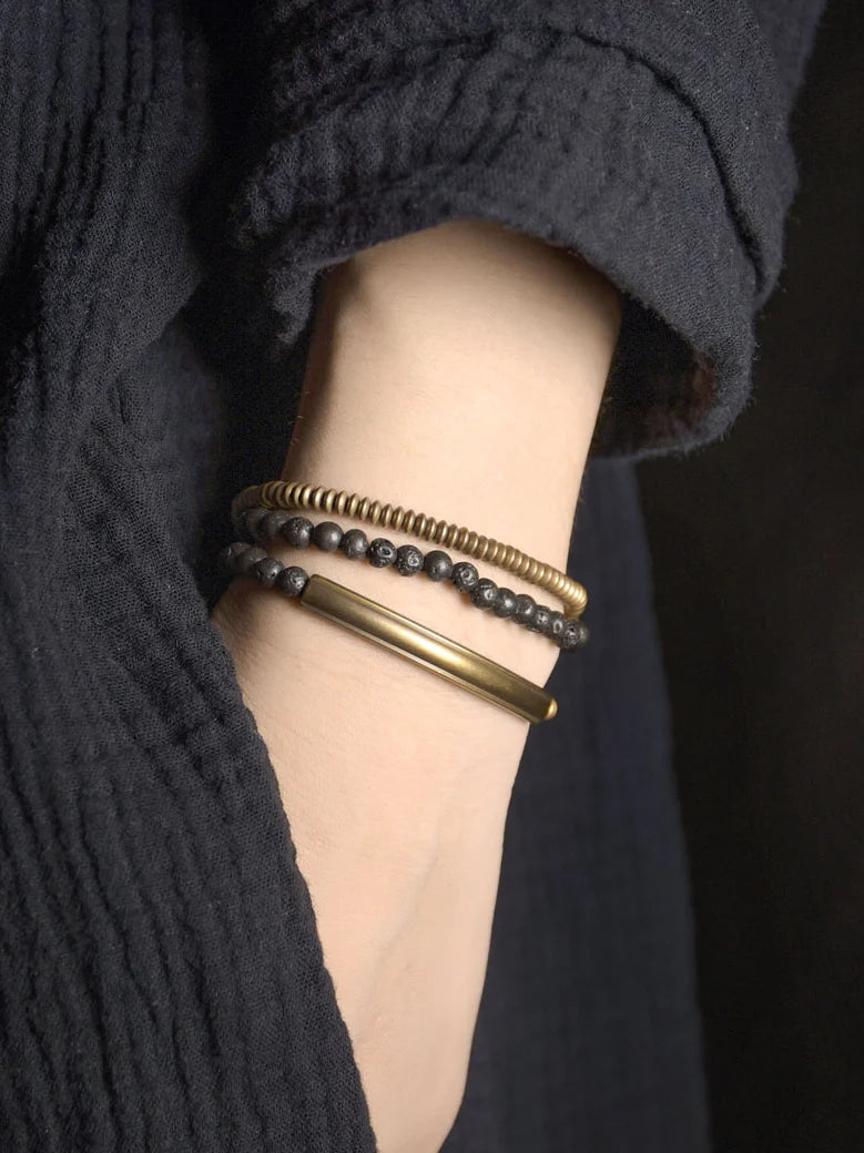Kristel Layered Volcanic Stone Bracelet