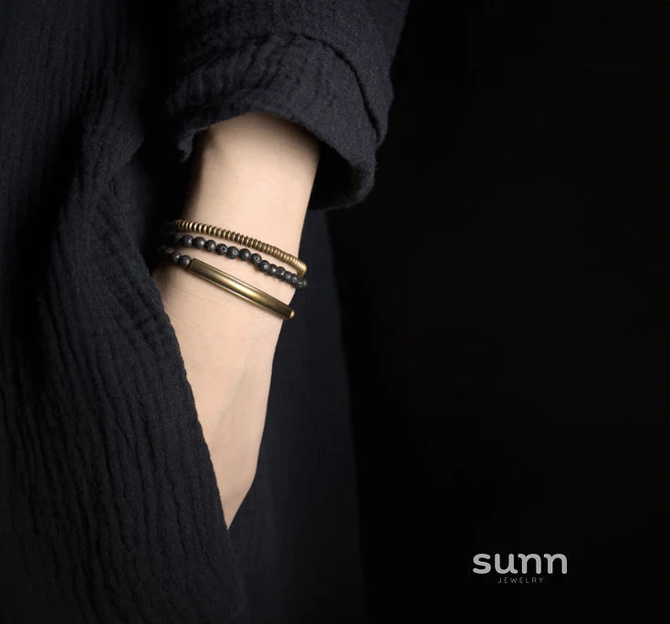 Kristel Layered Volcanic Stone Bracelet