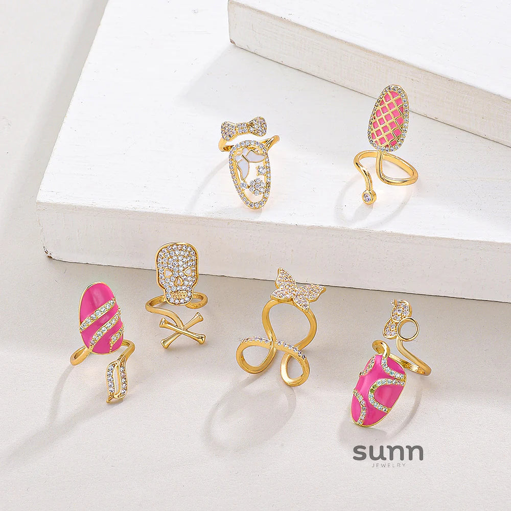 Kristi Geometric Nail Rings