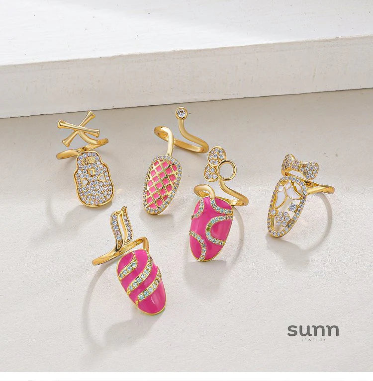 Kristi Geometric Nail Rings