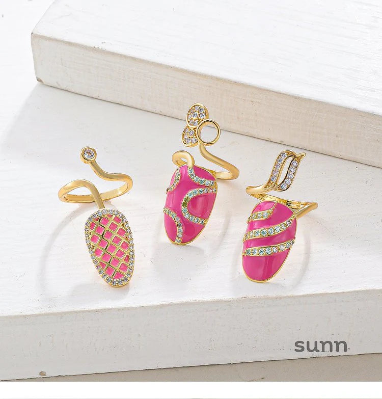 Kristi Geometric Nail Rings