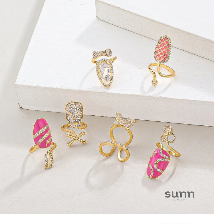 Kristi Geometric Nail Rings