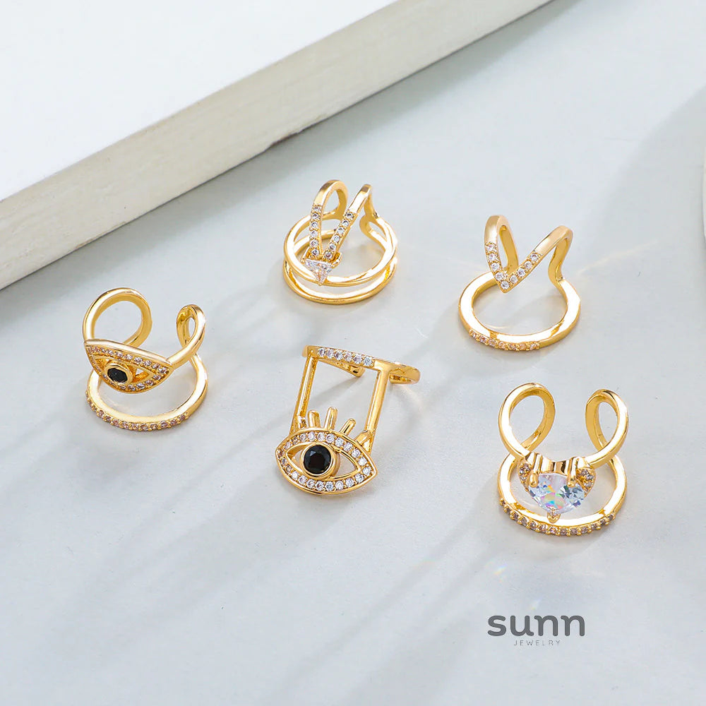 Kristi Geometric Nail Rings