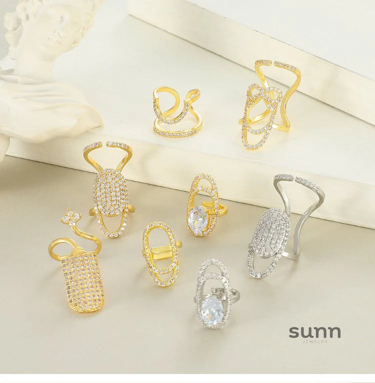 Kristi Geometric Nail Rings