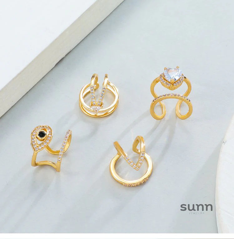 Kristi Geometric Nail Rings
