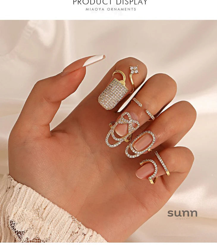 Kristi Geometric Nail Rings