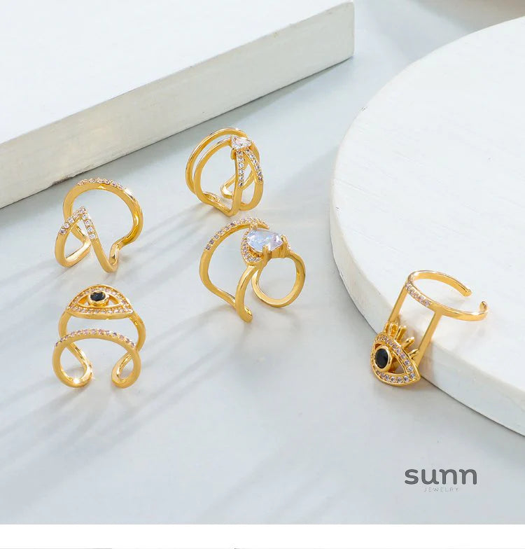 Kristi Geometric Nail Rings