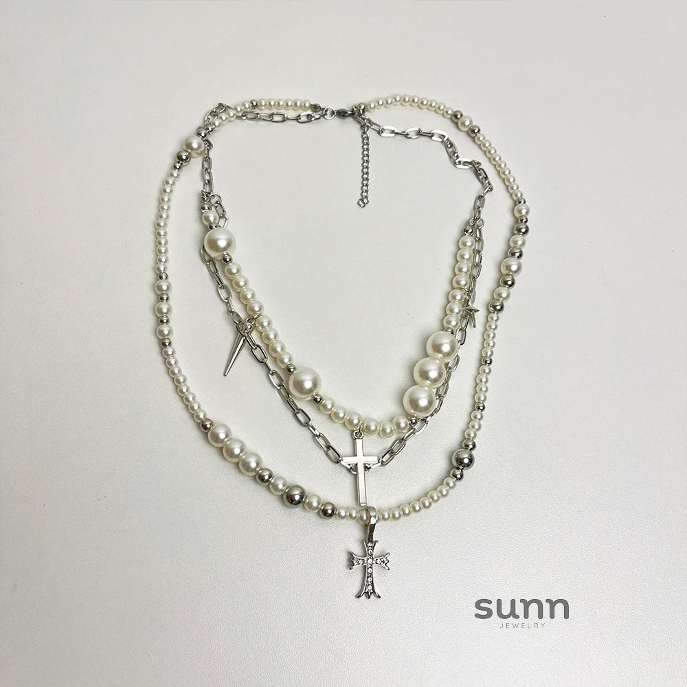 Kristi Layered Cross Necklace [BJQHS7PO]