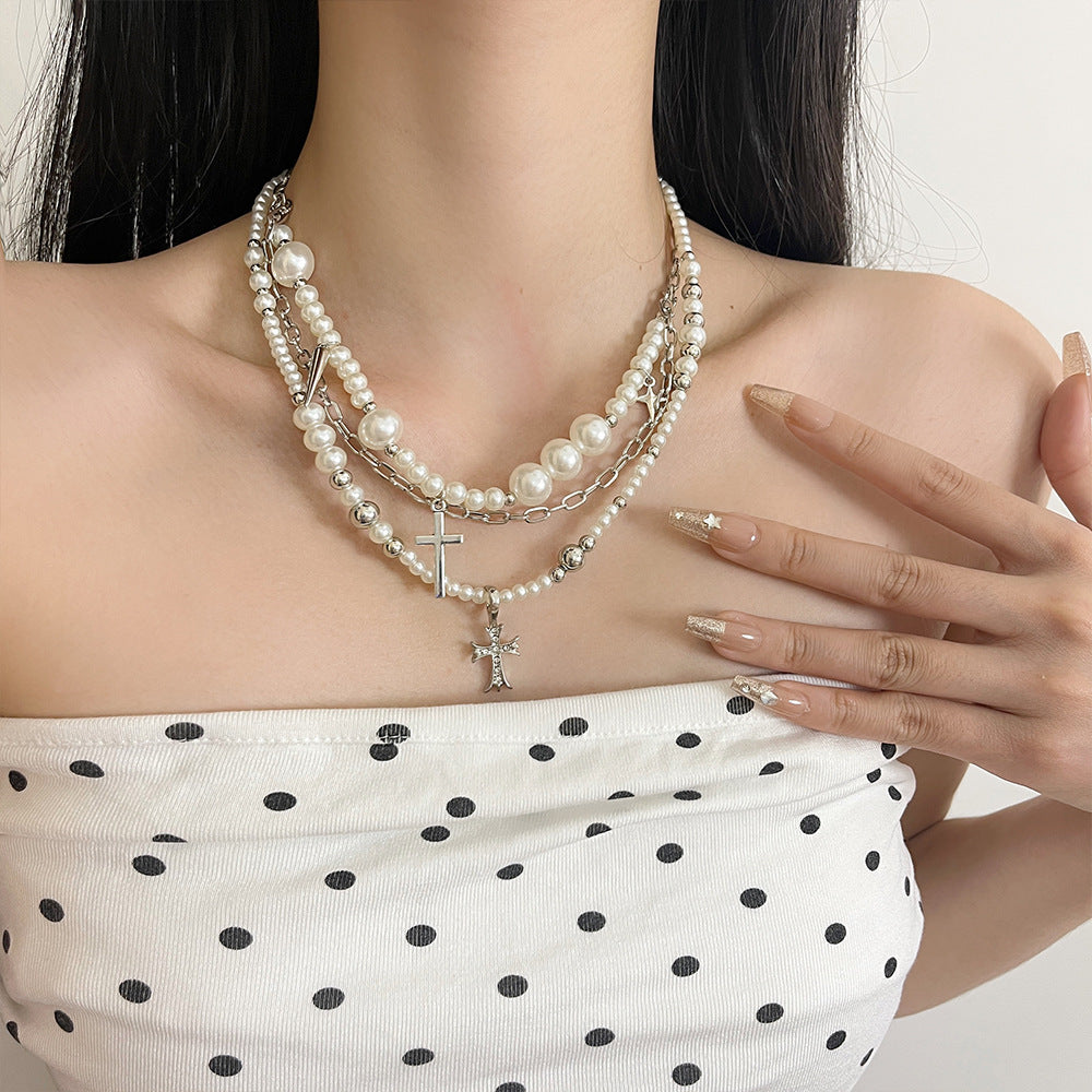 Kristi Layered Cross Necklace [96YLXVXG]