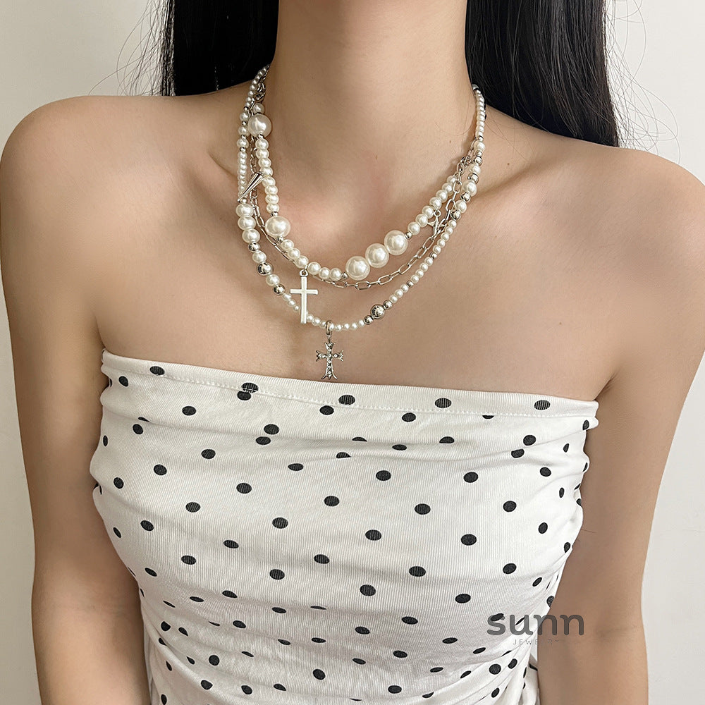 Kristi Layered Cross Necklace [96YLXVXG]
