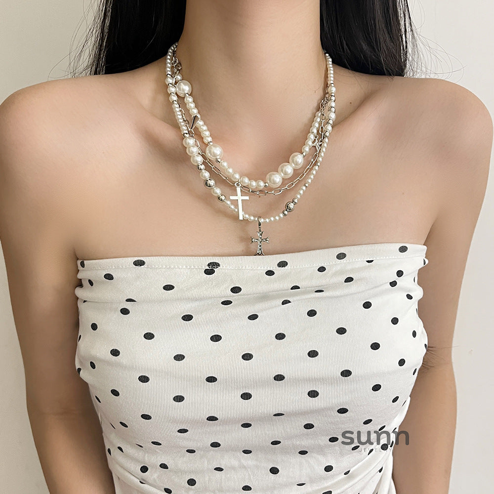 Kristi Layered Cross Necklace [AA2FE159]