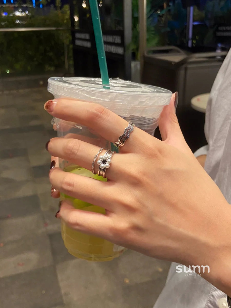 Kristyn Pearl Flower Ring