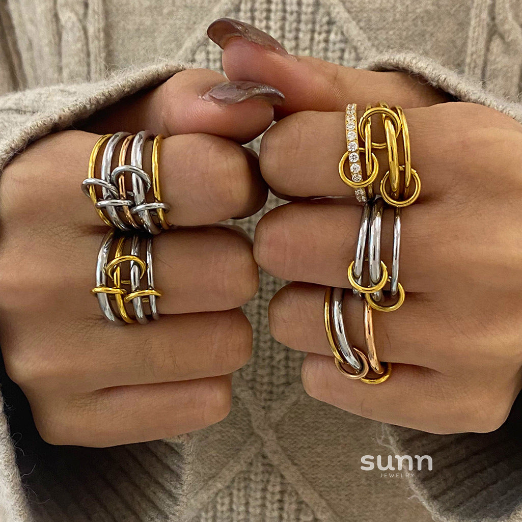 Kween Stacked Band Ring [4G907JNK]