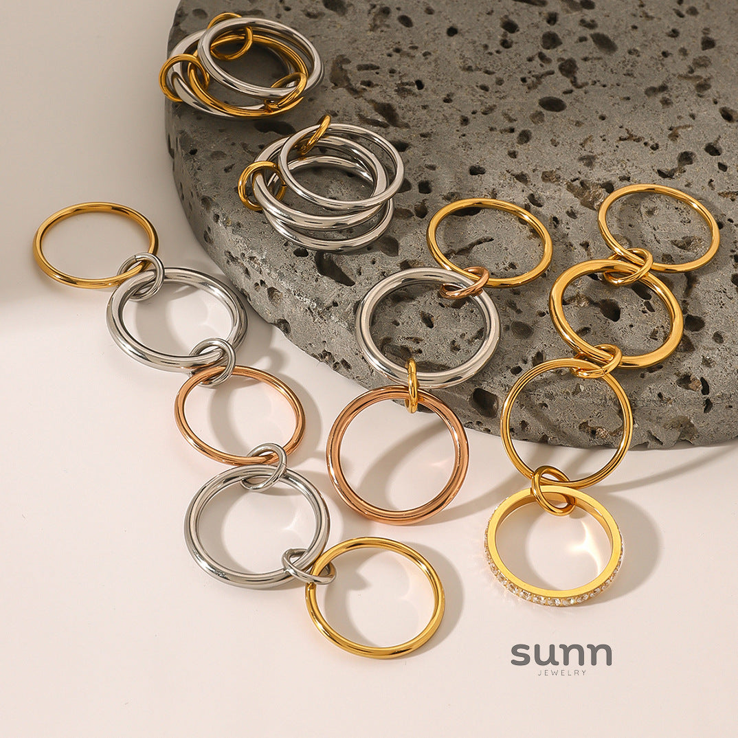 Kween Stacked Band Ring [UKOUNGBJ]