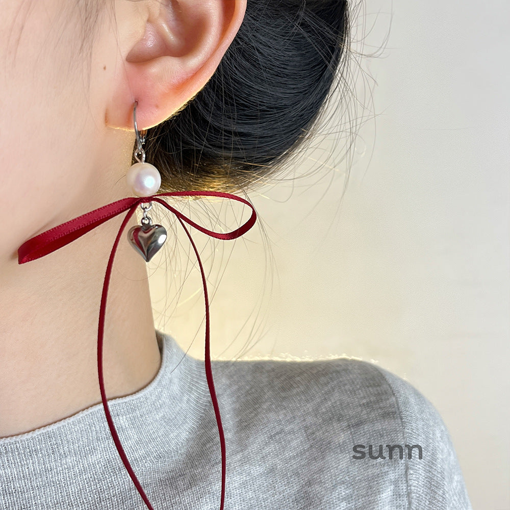 Kyleah Ribbon Bow Drop Earrings [ZAJUXCLW]
