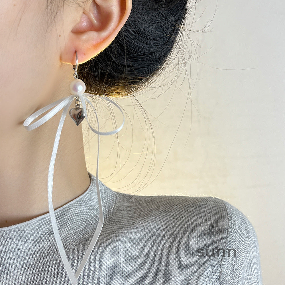 Kyleah Ribbon Bow Drop Earrings [I9EAKAPL]