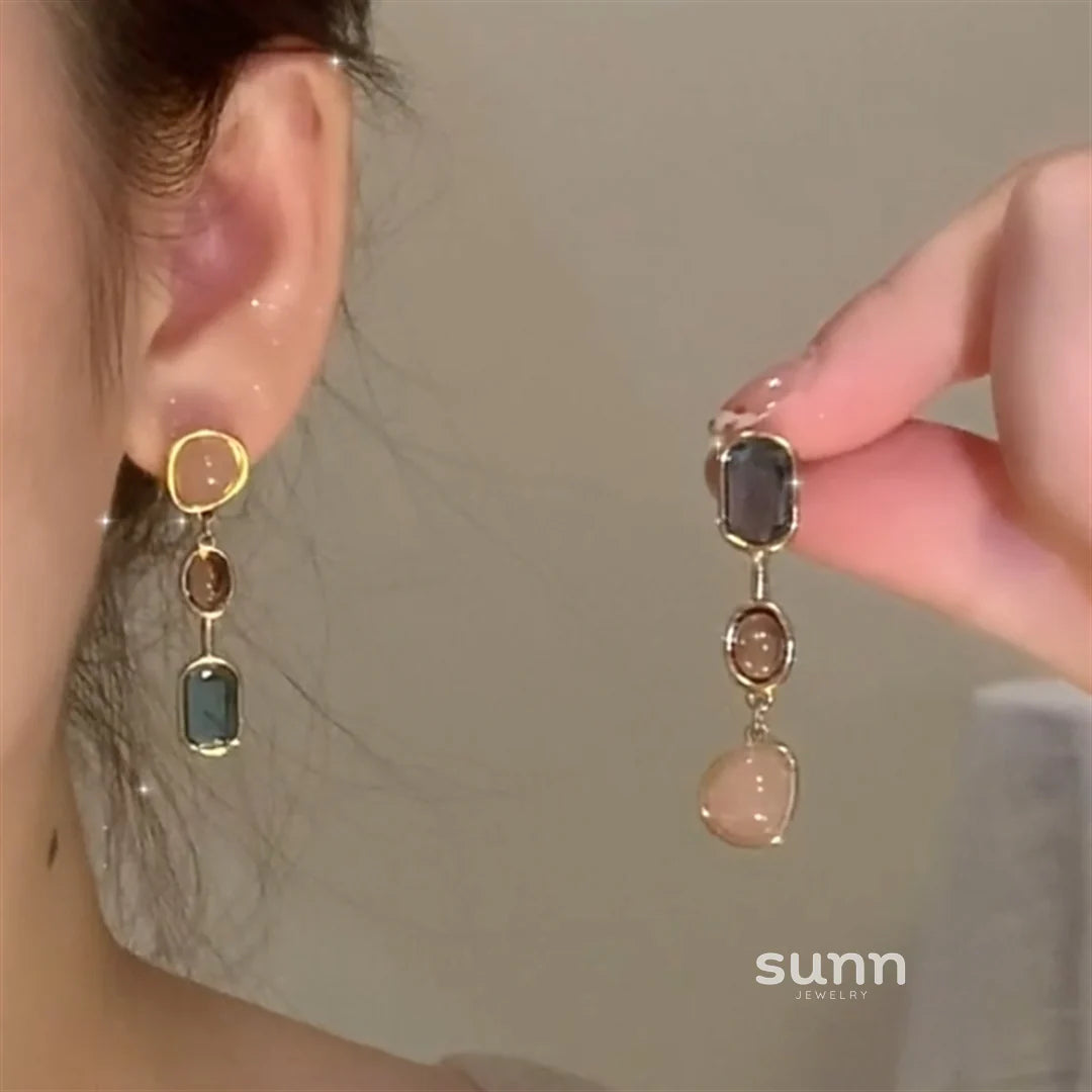 Kyleigh Asymmetric Gemstone Earrings
