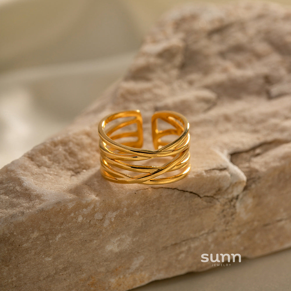 Kyler Modern Gold Open Ring [ERJ0HM81]