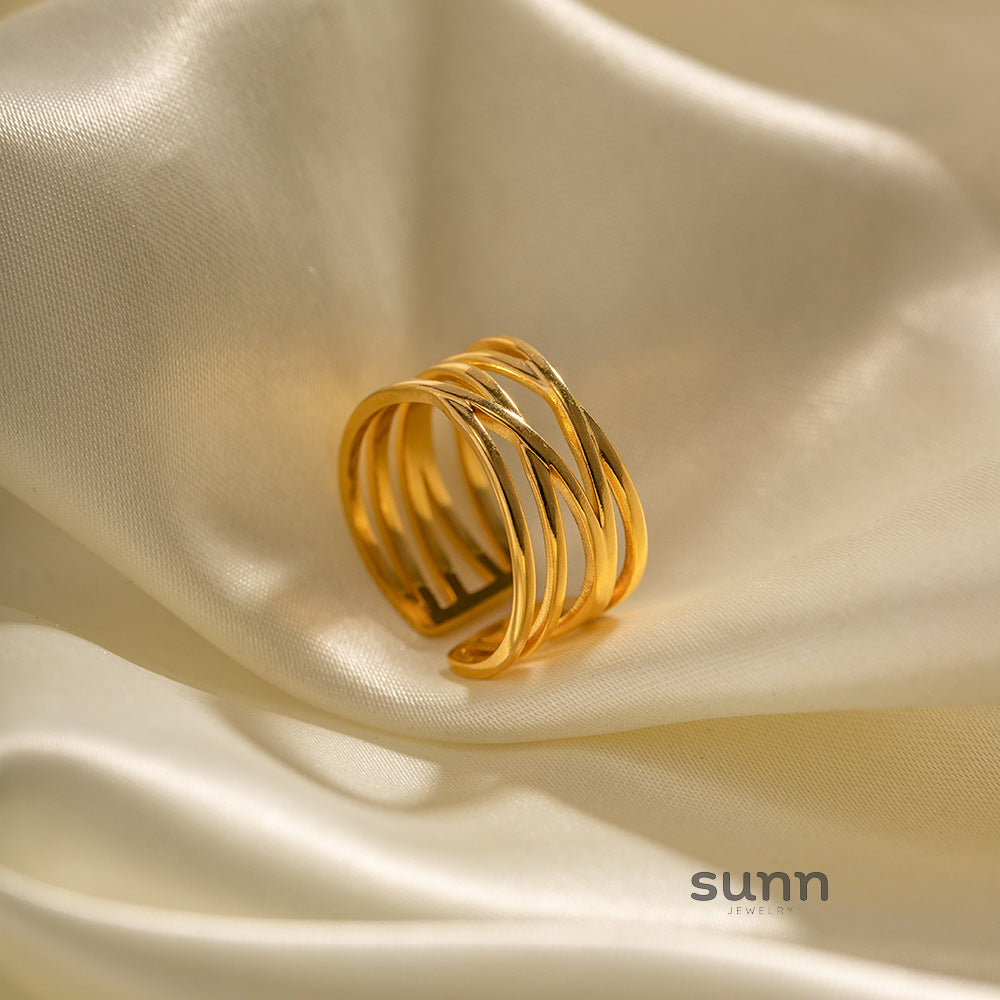 Kyler Modern Gold Open Ring [PUY7573H]