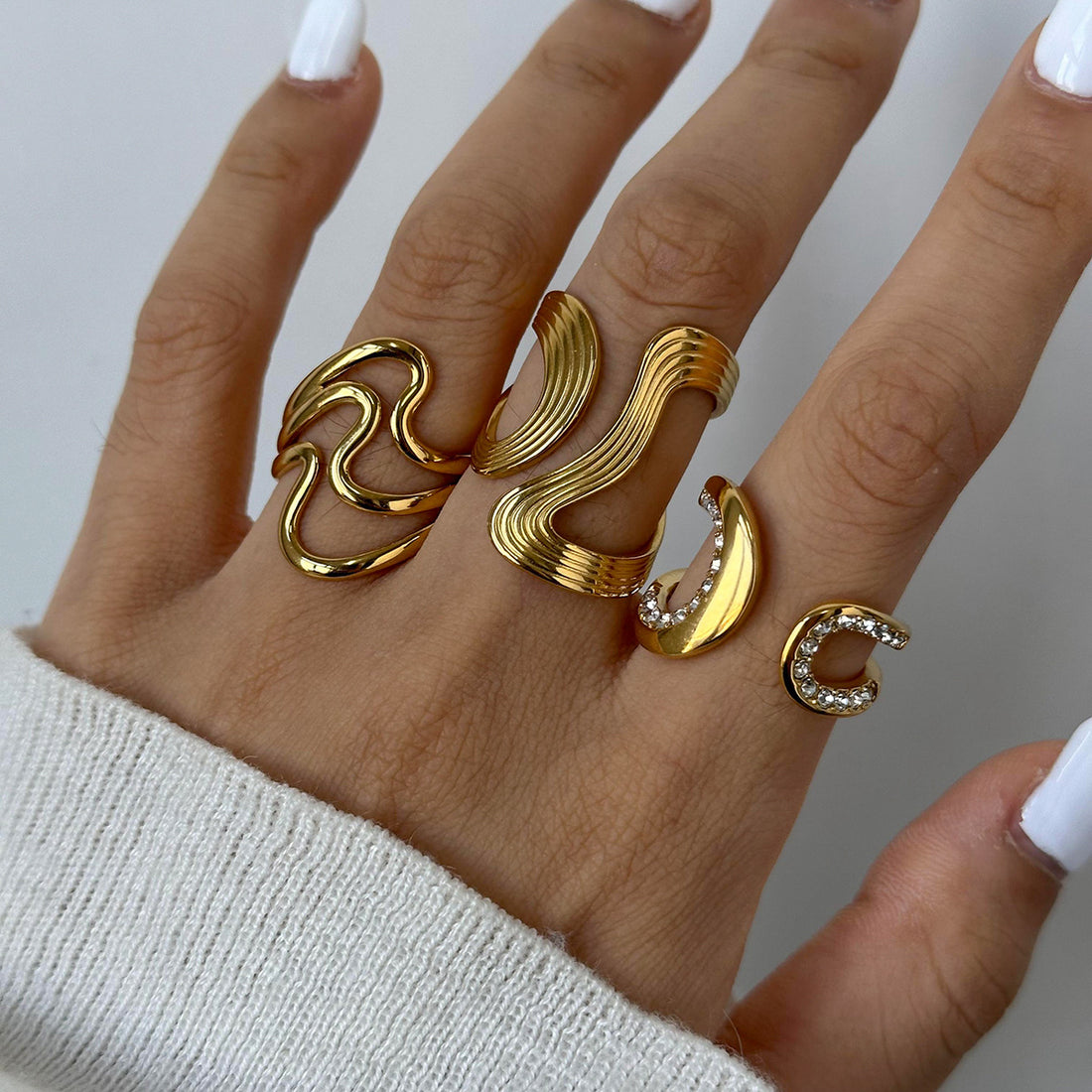 Kyliee Chunky Wave Ring [4IWBM0MP]
