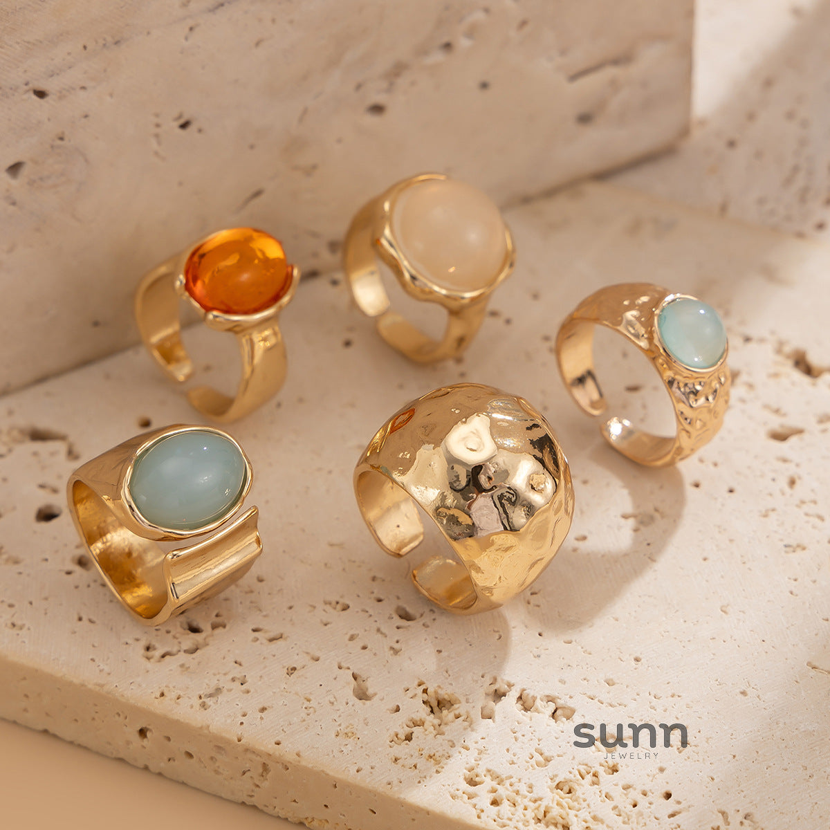 Kymber Stackable Gemstone Ring Set [T7SWG9YI]