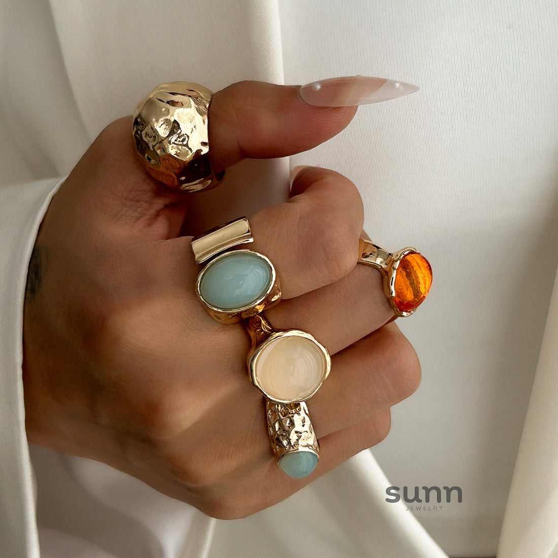 Kymber Stackable Gemstone Ring Set [KHDQ5U0S]
