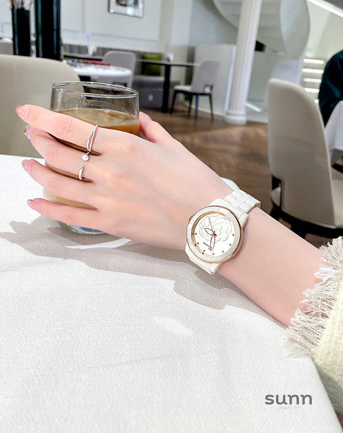 Kymora Ceramic Camellia Watch