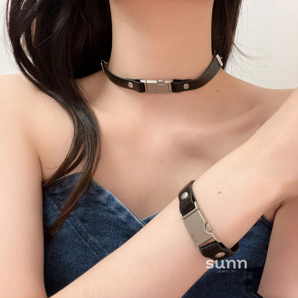 Kynley Leather Choker Armband