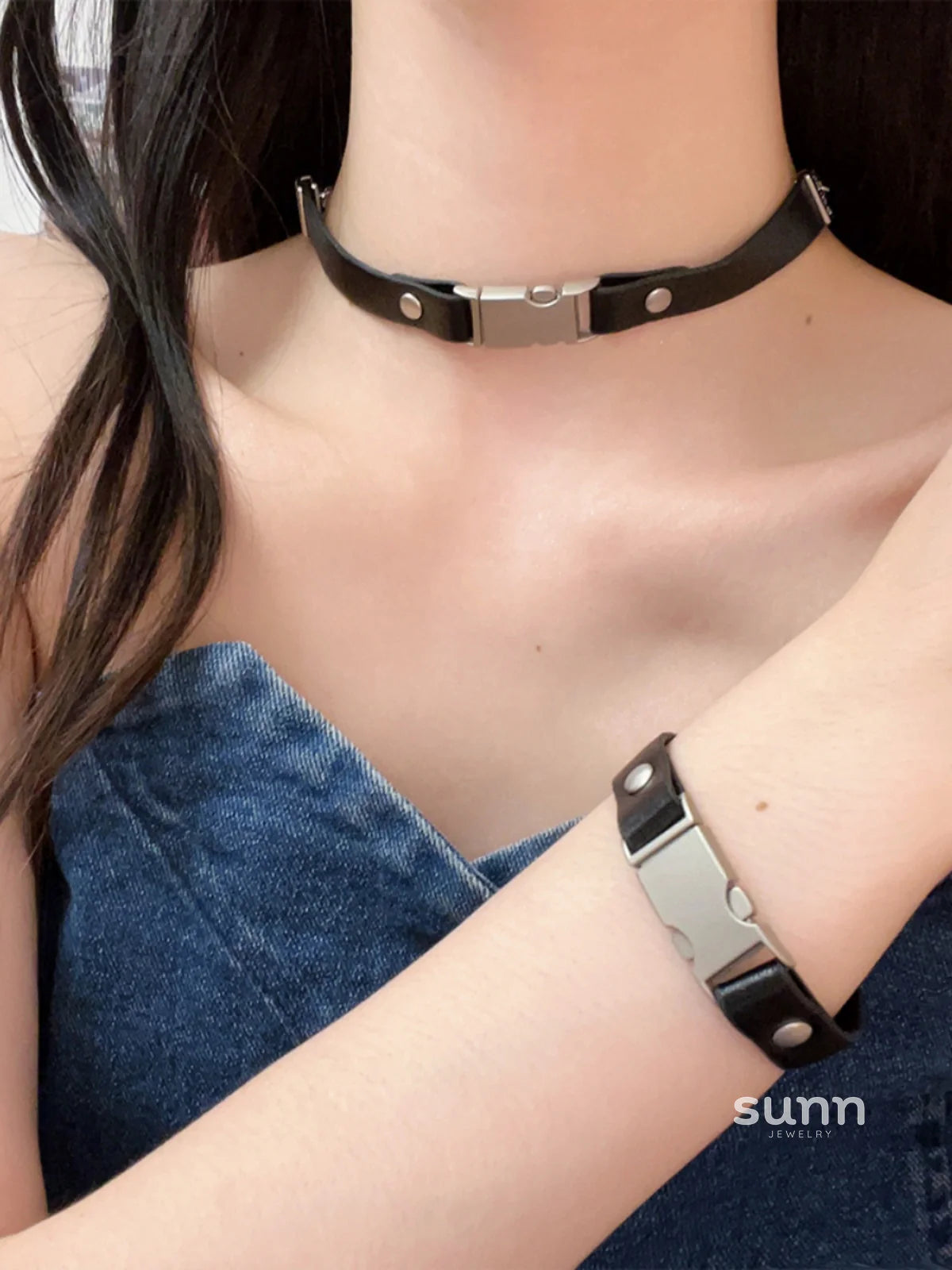 Kynley Leather Choker Armband