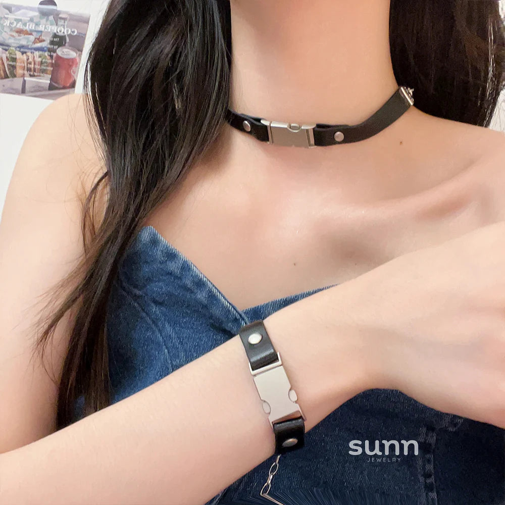 Kynley Leather Choker Armband