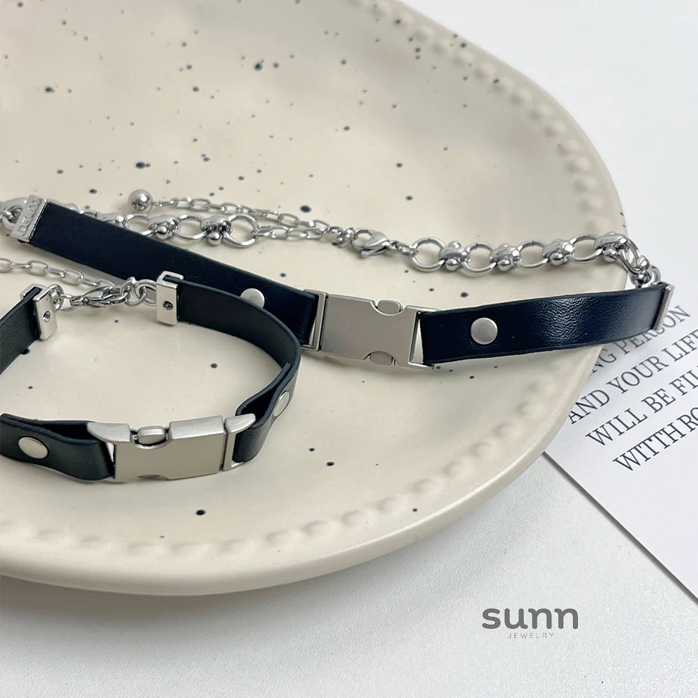 Kynley Leather Choker Armband