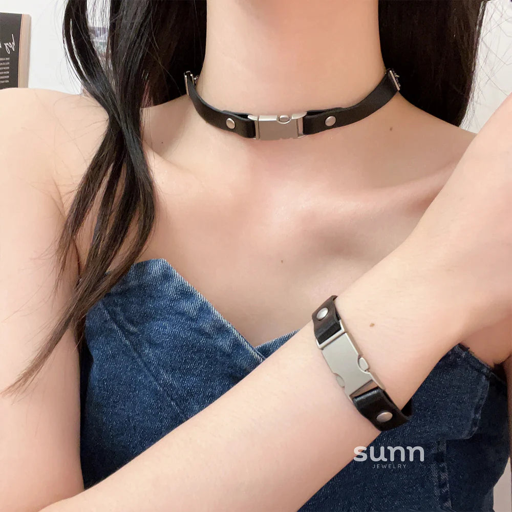 Kynley Leather Choker Armband
