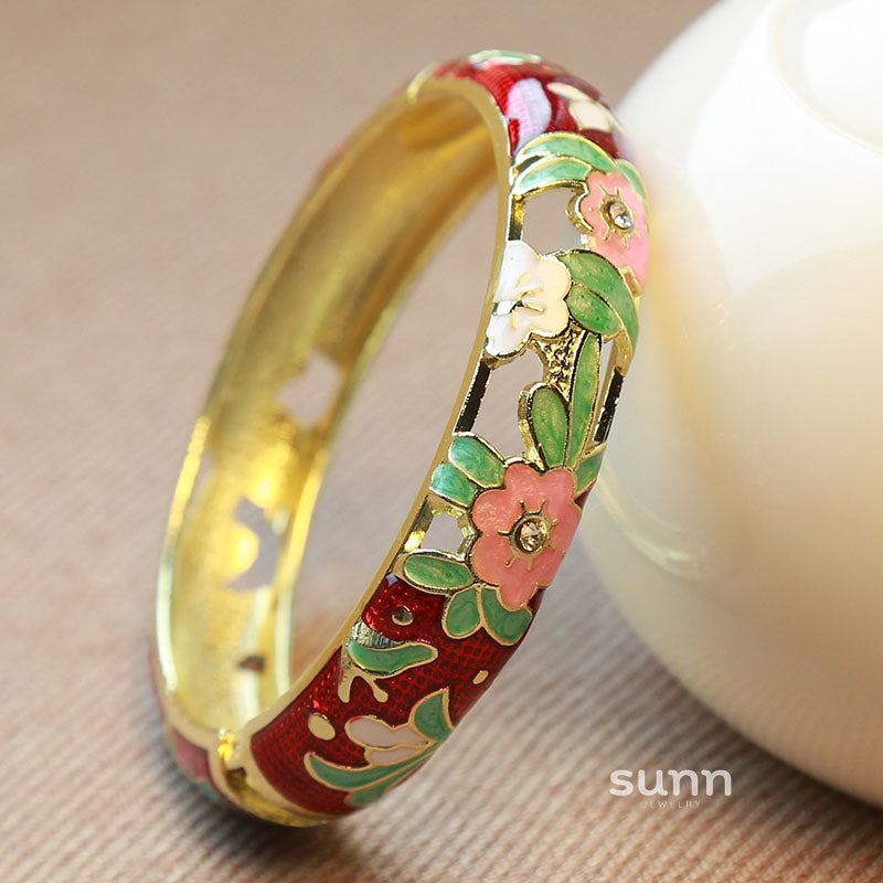 Kynli Floral Cloisonne Bracelet [20GCEB40]