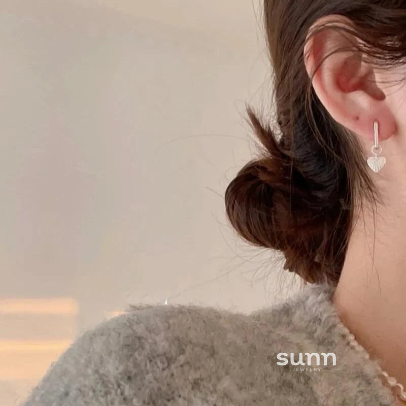 Kynslee Textured Celestial Heart Earrings